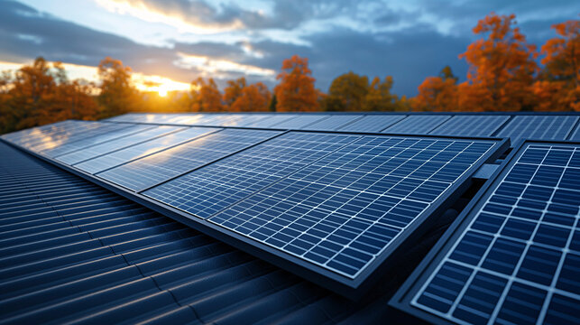 Instalaci&oacute;n de paneles solares en tejado de un edificio.