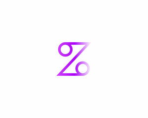 Graceful letter Z  logotype. Creative percent sign. Elegant gradient letter icon logo. Alphabet symbol mark.