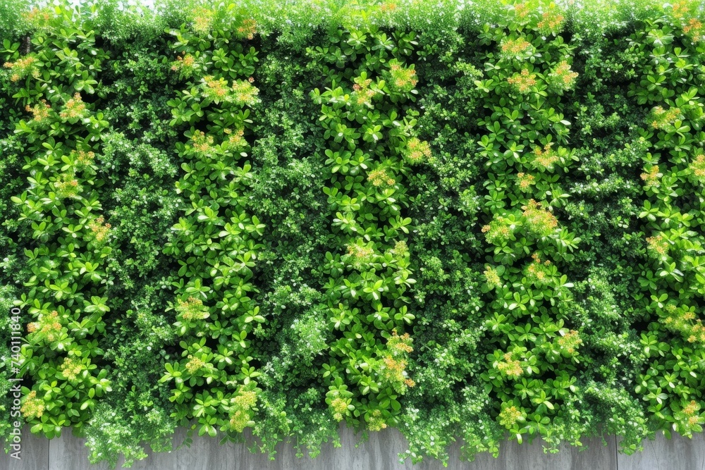 Poster A vibrant, large green plant gracefully climbs and flourishes on the side of a weathered fence, showcasing natures resilience and beauty in an unexpected setting