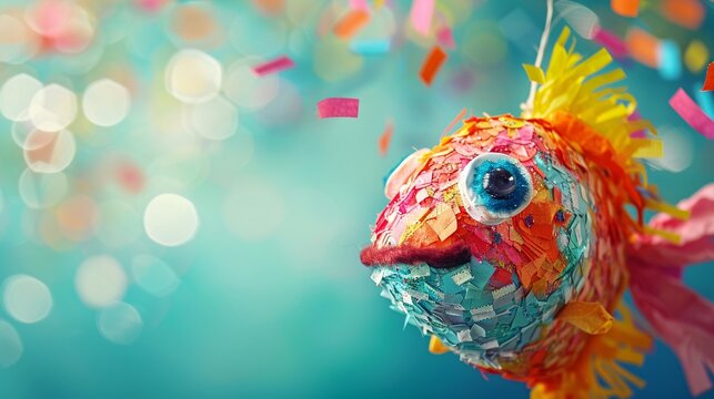 Poisson d'avril color&eacute; en forme de pinata &raquo; IA g&eacute;n&eacute;rative