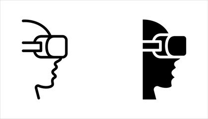 Virtual Reality Icon set. for mobile concept and web design. vector illustration on white background