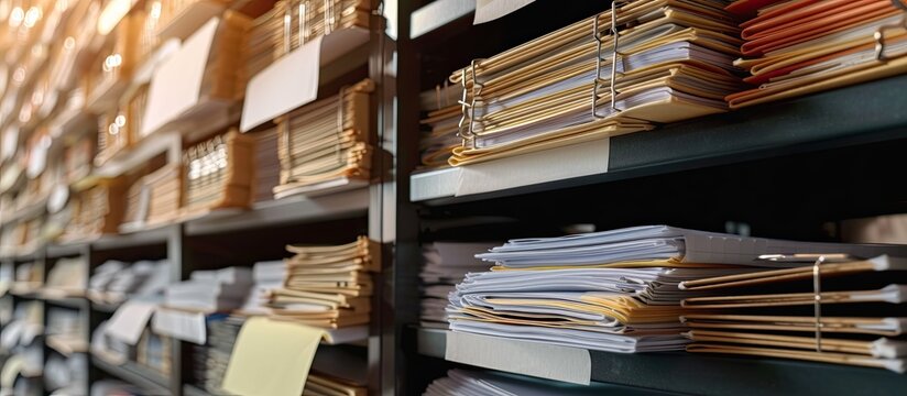 A meticulously arranged book shelf showcasing a wide collection of files and folders, illustrating the importance of efficient document management for professional file organization.