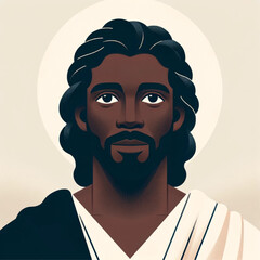 black jesus curly hair vector