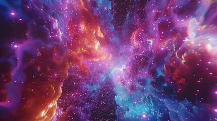 space background with space,,
Space background colorful fractal blue and violet nebula with star field 3d rendering