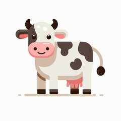 dairy cow standing cartoon character