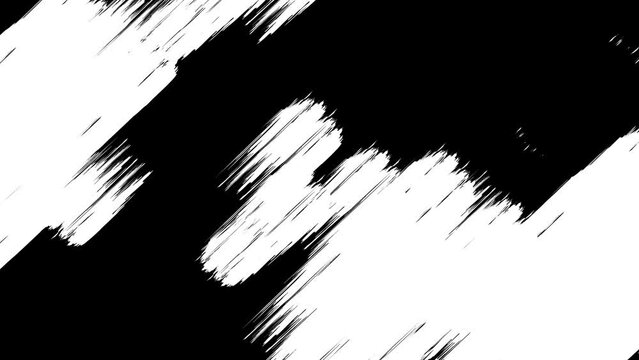 Cool Transition of Brush Strokes Effect with white stain paint in black background (alpha channel). Fast and slow motion transitions