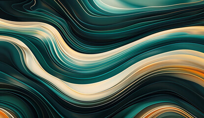 an abstract pattern in turquoise black and green in t