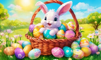 Colorful Easter eggs background, happy easter days