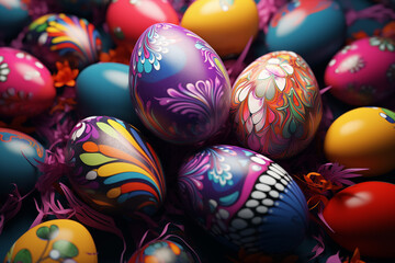 Fototapeta na wymiar easter colorful eggs