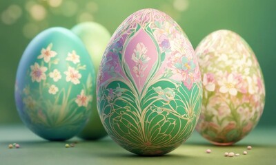Happy Easter day background with eggs,
