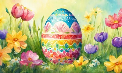 Happy Easter background template with beautiful eggs, happy easter day