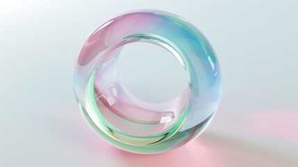 Vibrant Circles: Pink, Blue, and Green with Shiny Rims_Generative AI