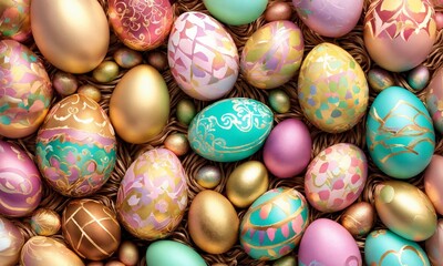 Fototapeta na wymiar easter eggs, happy easter, spring holiday