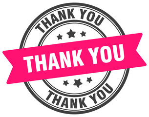 thank you stamp. thank you label on transparent background. round sign