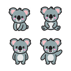 Cute Baby Koala Doodle Vector Illustration © yellowline