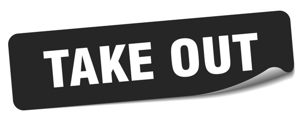 take out sticker. take out label