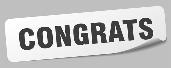 congrats sticker. congrats label