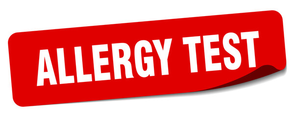 allergy test sticker. allergy test label