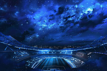 soccer stadium and  football stadium in the night  - obrazy, fototapety, plakaty