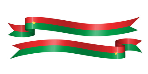 set of flag ribbon with colors of Burkina Faso for independence day celebration decoration