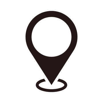Flat icon on location and map pin