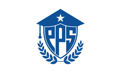 PPS three letter iconic academic logo design vector template. monogram, abstract, school, college, university, graduation cap symbol logo, shield, model, institute, educational, coaching canter, tech