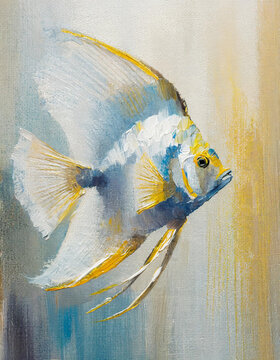 Angelfish abstract art painting