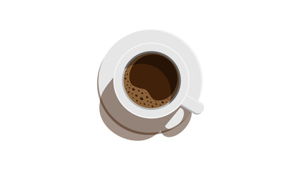 top view of a cup of fragrant coffee. coffee drinking culture concept