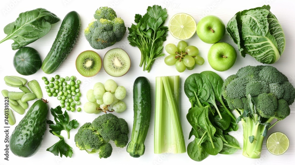 Aufkleber a diverse assortment of various types of fruits and vegetables laid out for display.