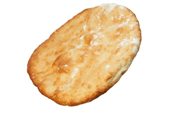 round georgian pita bread on a white background. round flat bread on a light surface