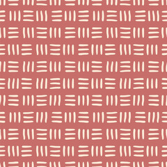 Seamless pink woven pattern vector