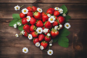 Heart-Shaped Strawberry Arrangement with Daisy Accents