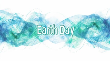 Abstract Earth Day Design with Blue Watercolor Dynamics.
