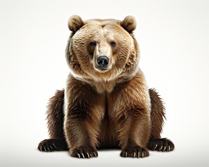 Grizzly Bear , blank templated, rule of thirds, space for text, isolated white background