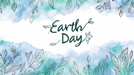 Hand-Drawn Earth Day Concept with Floral and Leaf Illustrations.
