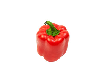 large red juicy peppers on a white background - obrazy, fototapety, plakaty