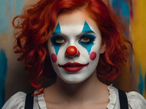 Clown Woman. Generative AI
