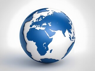 Fototapeta premium Glossy Blue Earth Globe Highlighting Diverse Continents and Oceans