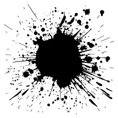 Silhouette ink splatter black color only