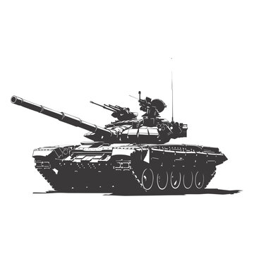 recommend clip art: Silhouette military tank black color only