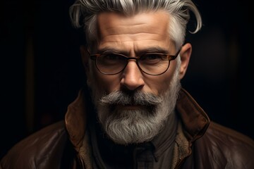 Obraz premium A man wearing glasses. Concept Fashion Photography, Stylish Eyewear, Casual Outfit, Smart Accessories, Urban Lifestyle