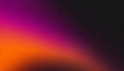 Abstract dark purple orange black grainy gradient background glowing pink magenta vibrant noise texture, colorful retro banner design - obrazy, fototapety, plakaty