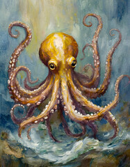 Obraz premium Octopus abstract art painting