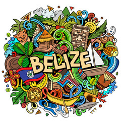 Belize cartoon doodle illustration. Funny local design.