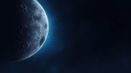 Obraz premium Bright Blue Glowing Moon background