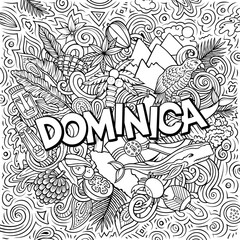 Dominica cartoon doodle illustration. Funny local design.