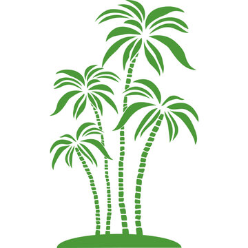 vector tropical palm trees isolated on white background illustration