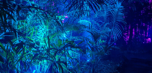Neon plants glow