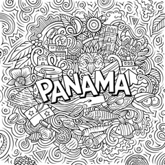 Fototapeta na wymiar Panama cartoon doodle illustration. Funny local design.