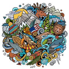 Alaska hand drawn cartoon doodle illustration
